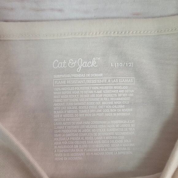 Cat & Jack Black/Cream 2pc Daisies Short Sleeve Printed Pajama Set L 10/12 - Picture 6 of 6